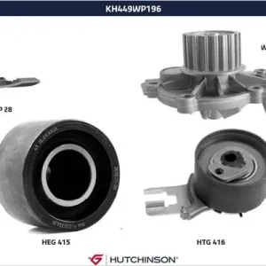 Nowy Pompa wodna + zestaw paska rozrządu HUTCHINSON KH 449WP196