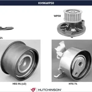 Bezpieczne zakupy Pompa wodna + zestaw paska rozrządu HUTCHINSON KH 96WP50