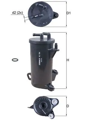 Wysoka jakość Filtr paliwa MAHLE ORIGINAL KL 764D