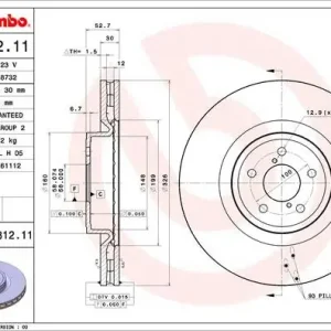 Tarcza hamulcowa BREMBO 09.7812.11 26300FE000 Szybka wysyłka