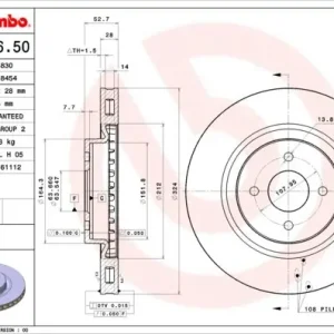 Zamów dziś Tarcza hamulcowa BREMBO 09.5486.50 1134864