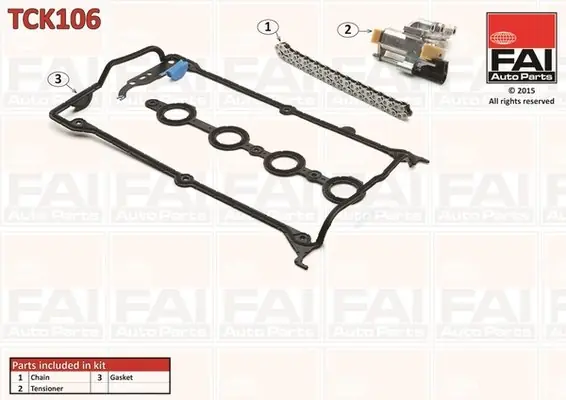 Zestaw łańcucha rozrządu FAI AutoParts TCK106 058109229B Popularny