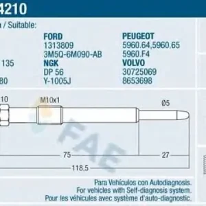 Świeca żarowa FAE 74210 596064 Ograniczona ilość